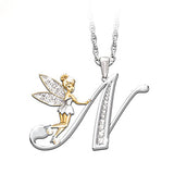 Crystal 26 Letters Flower Fairy Necklaces, Women's Jewelry