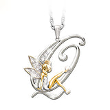 Crystal 26 Letters Flower Fairy Necklaces, Women's Jewelry