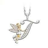Crystal 26 Letters Flower Fairy Necklaces, Women's Jewelry