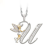 Crystal 26 Letters Flower Fairy Necklaces, Women's Jewelry