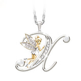 Crystal 26 Letters Flower Fairy Necklaces, Women's Jewelry
