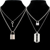 Double Layer Necklace & Hiphop Pendant, Women's  Jewelry