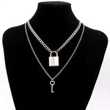 Double Layer Necklace & Hiphop Pendant, Women's  Jewelry