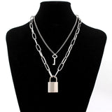 Double Layer Necklace & Hiphop Pendant, Women's  Jewelry