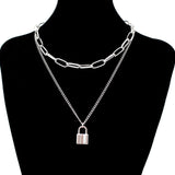 Double Layer Necklace & Hiphop Pendant, Women's  Jewelry