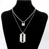 Double Layer Necklace & Hiphop Pendant, Women's  Jewelry