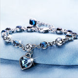 Blue Ocean Heart  Bracelet, Women's Jewelry
