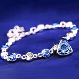 Blue Ocean Heart  Bracelet, Women's Jewelry