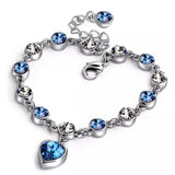 Blue Ocean Heart  Bracelet, Women's Jewelry