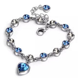 Blue Ocean Heart  Bracelet, Women's Jewelry