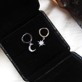 Crystal Star And Moon Earrings, Women Jewelry