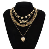 Gothic Short Chain Exaggerated Metal Fashion Love