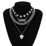 Gothic Short Chain Exaggerated Metal Fashion Love