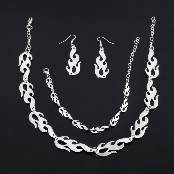 Flame Necklaces Bracelets Set , Women's Jewelry
