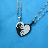 Cute Couple Cat Pendant Necklace, Women's Jewelry