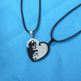 Cute Couple Cat Pendant Necklace, Women's Jewelry