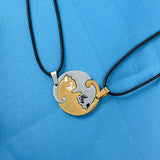 Cute Couple Cat Pendant Necklace, Women's Jewelry