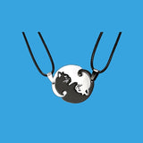 Cute Couple Cat Pendant Necklace, Women's Jewelry