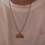 Rainbow Pendant Necklace, Women's Jewelry