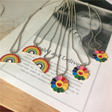 Rainbow Pendant Necklace, Women's Jewelry