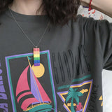 Rainbow Pendant Necklace, Women's Jewelry