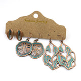 Vintage Big Round Earrings Set, Women's Jewelry