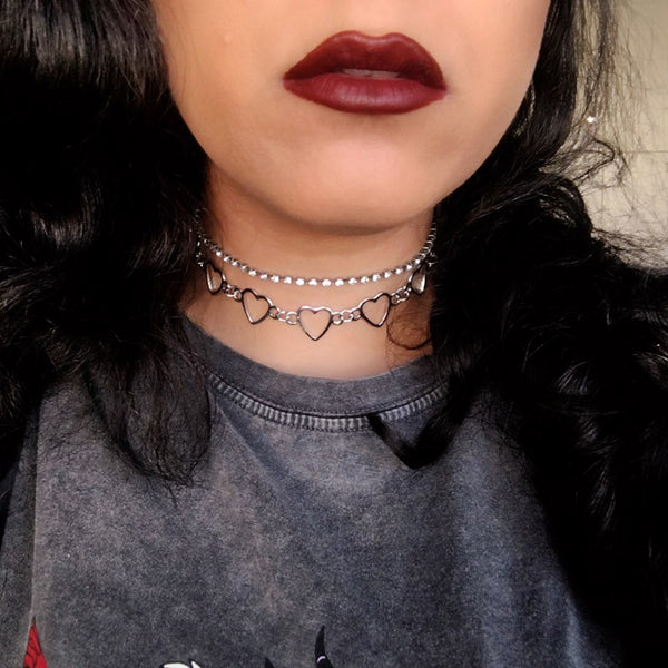 Love Heart Choker Necklaces, Women's Jewelry