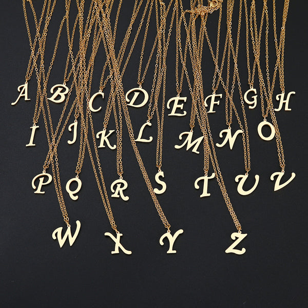 A-Z Alphabet Letter Pendant Necklaces, Women's Jewelry