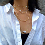 Bohemian Pearl Necklace, Women's Jewelry