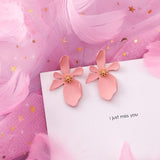 Pink Geometric Earrings, Women's Jewelry