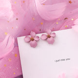 Pink Geometric Earrings, Women's Jewelry