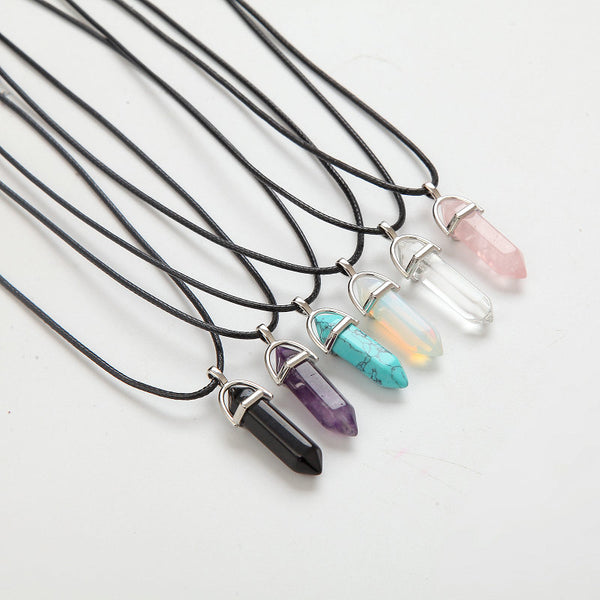 Natural Crystal Pendants Necklace, Women's Jewelry