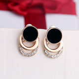 Crystal Round Earrings, Women Jewelry
