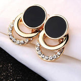 Crystal Round Earrings, Women Jewelry