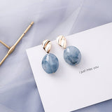 Blue Geometric Earrings, Women's Jewelry