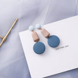 Blue Geometric Earrings, Women's Jewelry
