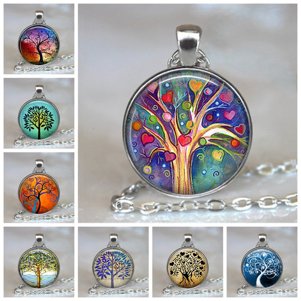 Tree Of Life Glass Necklace & Pendant, Women's Jewelry