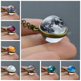 Full Moon - Crystal Ball Glass Necklace, Women's Jewelry
