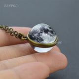 Full Moon - Crystal Ball Glass Necklace, Women's Jewelry
