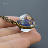 Full Moon - Crystal Ball Glass Necklace, Women's Jewelry