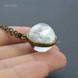 Full Moon - Crystal Ball Glass Necklace, Women's Jewelry