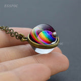 Full Moon - Crystal Ball Glass Necklace, Women's Jewelry