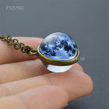 Full Moon - Crystal Ball Glass Necklace, Women's Jewelry