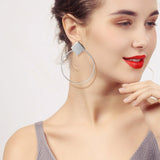 Round Dangle Drop Korean Earrings For Women