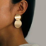 Round Dangle Drop Korean Earrings For Women