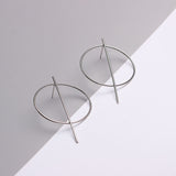 Round Dangle Drop Korean Earrings For Women