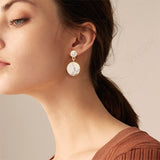 Round Dangle Drop Korean Earrings For Women