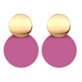 Round Dangle Drop Korean Earrings For Women