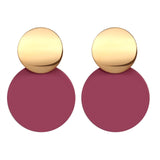 Round Dangle Drop Korean Earrings For Women