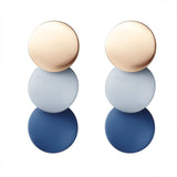 Round Dangle Drop Korean Earrings For Women